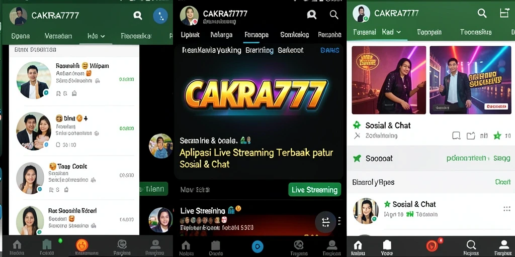 Tampilan antarmuka CAKRA777 yang menarik dan fungsional untuk Live Streaming.