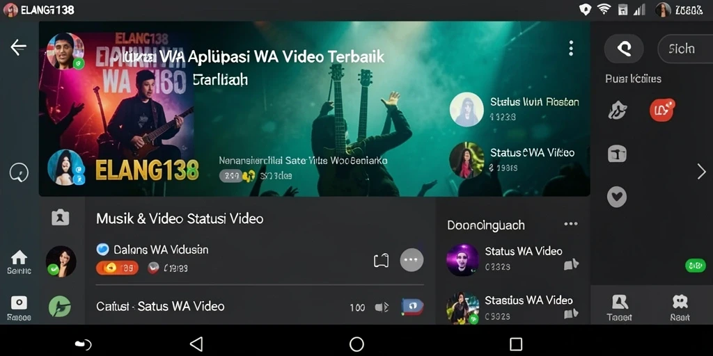 Antarmuka ELANG138 saat memilih video untuk Status WA.
