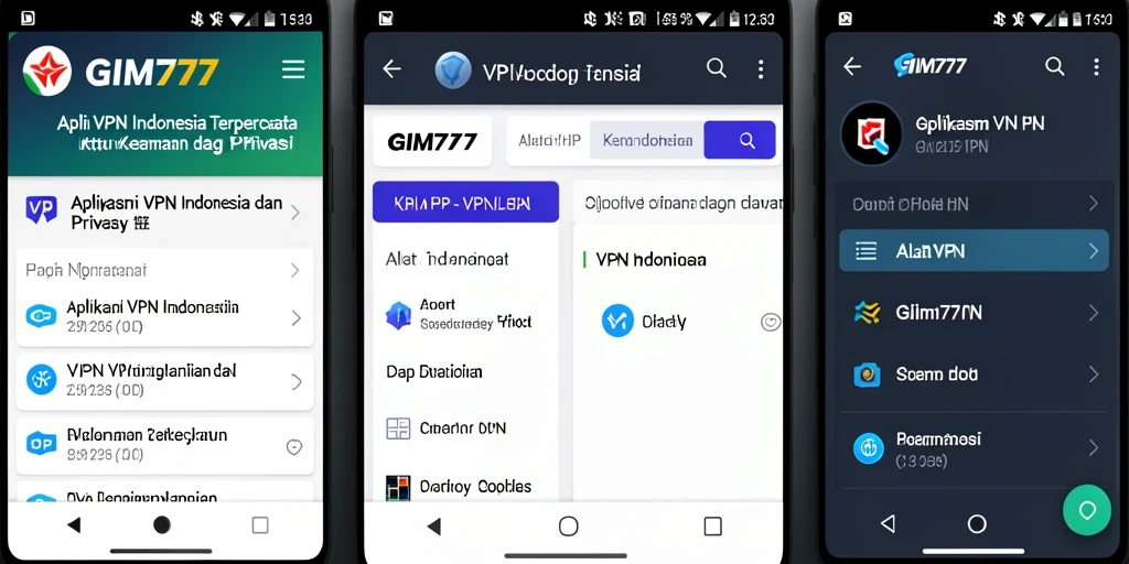 Screenshot utama GIM777 menampilkan antarmuka aplikasi VPN yang mudah digunakan.