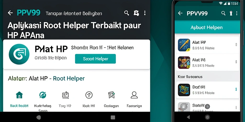 Antarmuka aplikasi PPV99 yang user-friendly untuk Root Helper.