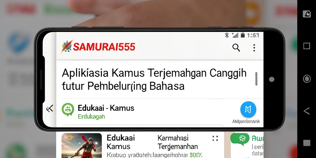 Tampilan antarmuka aplikasi SAMURAI555 untuk Kamus Terjemahan yang intuitif.