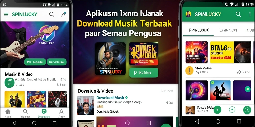 Antarmuka SPINLUCKY yang sederhana dan fungsional untuk download musik.