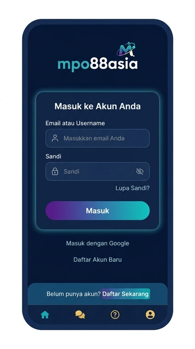 Tampilan halaman login mpo88asia